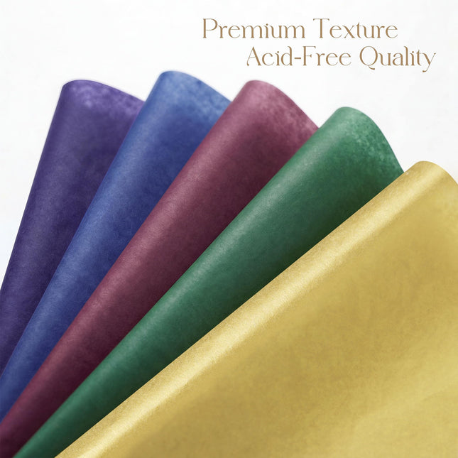 UNIQOOO 500 Sheets Assorted Jewel Tone Tissue Paper Bulk for Gift Bags, 20x14 Inch Gift Wrapping Tissue Paper, Acid Free 17gsm Colored Wrap Sheets for Christmas Birthday Party DIY Crafts
