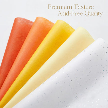 UNIQOOO 500 Sheets Orange Tissue Paper Bulk for Gift Bags, 20x14 Inch Gift Wrapping Tissue Paper, Acid Free 17gsm Soft Wrap Sheets for Autumn Birthday Party DIY Crafts