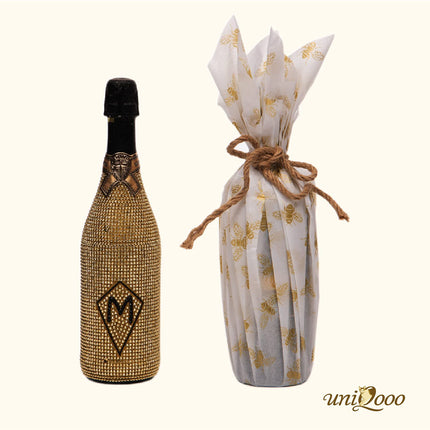 UNIQOOO 100 Sheets Honey Bee Tissue Paper, 20X14 Inch Metallic Gold Foil Gift Wrapping Bulk, for Wedding Birthday Baby Shower Party Favor, Gift Bag Box DIY Packaging