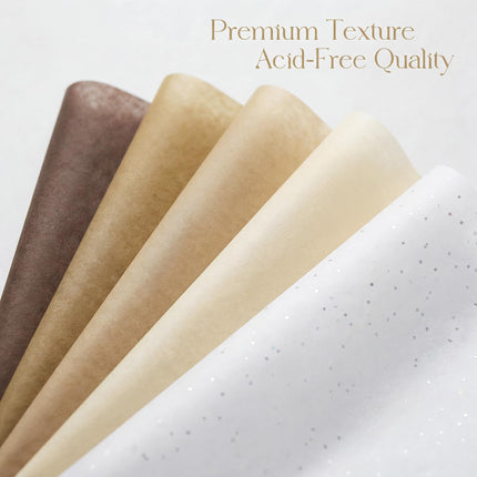 UNIQOOO 500 Sheets Brown Tissue Paper Bulk for Gift Bags, 20x14 Inch Gift Wrapping Tissue Paper, Acid Free 17gsm Rustic Wrap Sheets for Thanksgiving Party Birthday DIY Crafts