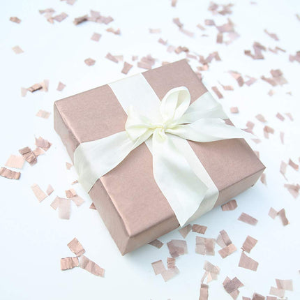UNIQOOO 100 Sheets 20X14 Premium Metallic Rose Gold Tissue Gift Wrap Paper Bulk, Great for Gift Bag, Recyclable Gift Wrapping Accessory, Perfect for Small Gift Bags, Pinata, Wedding, Party, Cutout