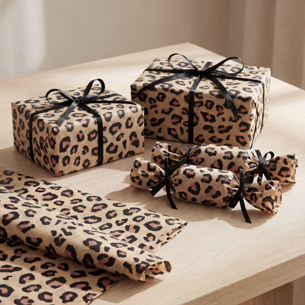 UNIQOOO 60 Sheets Leopard Tissue Paper, Cheetah Print Tissue Paper Gift Wrapping Papers for Birthday Jungle Safari Party Favor Gift Packing Crafts, 20x 14 Inch