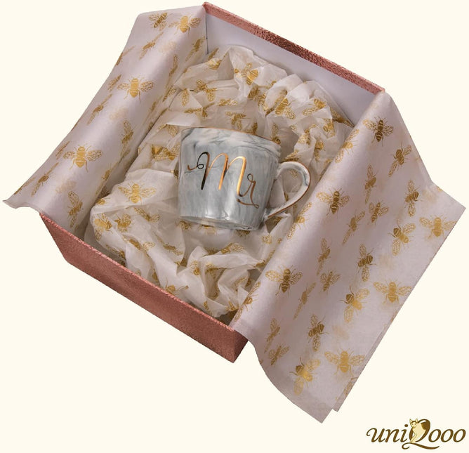 UNIQOOO 100 Sheets Honey Bee Tissue Paper, 20X14 Inch Metallic Gold Foil Gift Wrapping Bulk, for Wedding Birthday Baby Shower Party Favor, Gift Bag Box DIY Packaging
