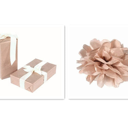 UNIQOOO 100 Sheets 20X14 Premium Metallic Rose Gold Tissue Gift Wrap Paper Bulk, Great for Gift Bag, Recyclable Gift Wrapping Accessory, Perfect for Small Gift Bags, Pinata, Wedding, Party, Cutout