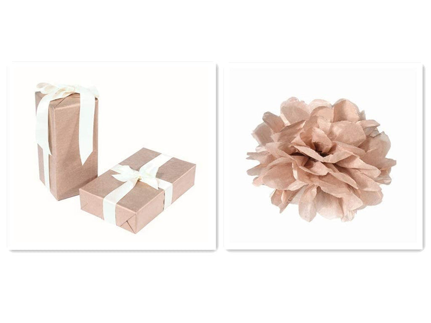 UNIQOOO 100 Sheets 20X14 Premium Metallic Rose Gold Tissue Gift Wrap Paper Bulk, Great for Gift Bag, Recyclable Gift Wrapping Accessory, Perfect for Small Gift Bags, Pinata, Wedding, Party, Cutout