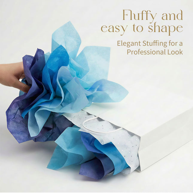 500 Sheets Blue Tissue Paper Bulk, Acid-Free 5 Colors Tissue Paper for Gift Bags Gift Wrap Supplies Bulk for Crafts Party Decorations Art Projects, 20x14 Inch
