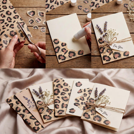 UNIQOOO 60 Sheets Leopard Tissue Paper, Cheetah Print Tissue Paper Gift Wrapping Papers for Birthday Jungle Safari Party Favor Gift Packing Crafts, 20x 14 Inch