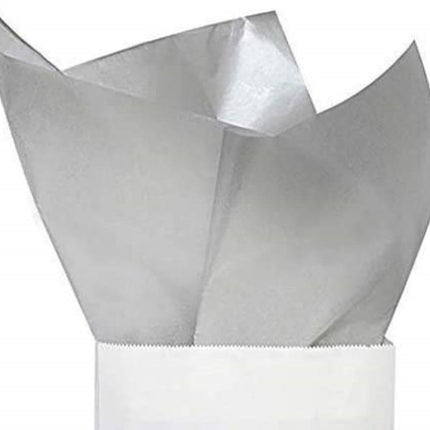 UNIQOOO 60 Sheets 26X20In Metallic Silver Foil Gift Tissue Paper Bulk, Recyclable Durable for Gift Bags Box Gift Wrapping DIY Craft, Wedding Birthday Party Favor Decor, Shredded Filler, Pinata