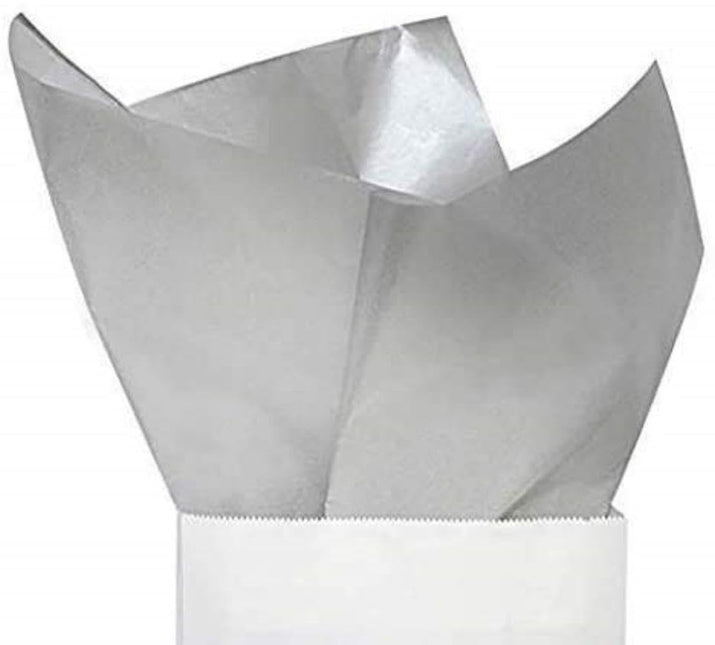 UNIQOOO 60 Sheets 26X20In Metallic Silver Foil Gift Tissue Paper Bulk, Recyclable Durable for Gift Bags Box Gift Wrapping DIY Craft, Wedding Birthday Party Favor Decor, Shredded Filler, Pinata