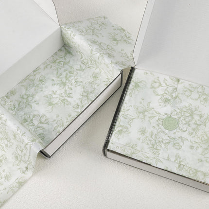 UNIQOOO 120 Sheets Green Floral Tissue Paper, Sage Green Bloom Gift Wrapping Paper for Wedding, DIY Craft Tissue for Birthday Party Decoration Packaging, 20 x 14 Inch