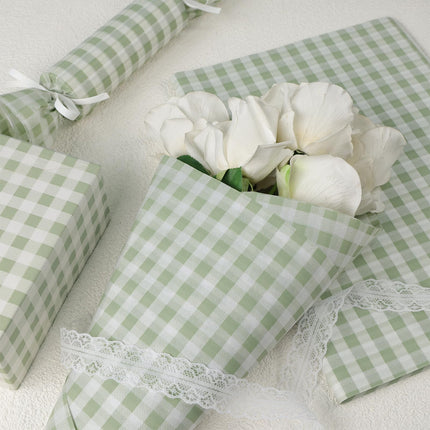 UNIQOOO 120 Sheets Gingham Tissue Paper, Sage Green Tissue Paper Gift Wrapping Tissue DIY Art Craft for Wedding Birthday Baby Shower Bouquet Supplies, 20 x 14 Inch