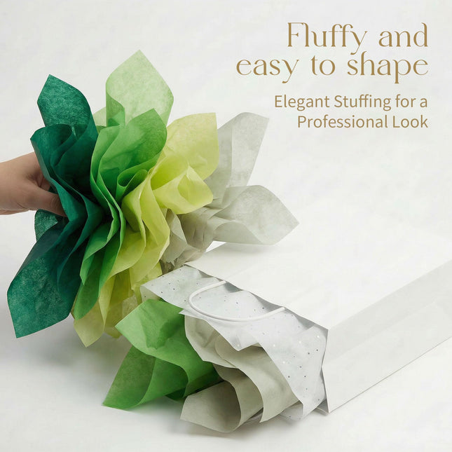 500 Sheets Green Tissue Paper Bulk, 5 Colors Tissue Paper for Gift Bags Gift Wrap Supplies Bulk for Crafts Party Decorations Art Projects, 20x14 Inch