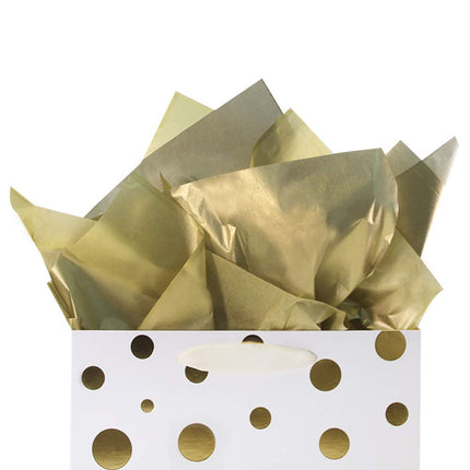 UNIQOOO Large 26X20 Inch 60 Sheets Metallic Gold Foil Gift Tissue Paper Bulk, Recyclable Durable for Gift Bags Box Gift Wrapping DIY Craft, Wedding Birthday Party Favor Decor, Shredded Filler, Pinata