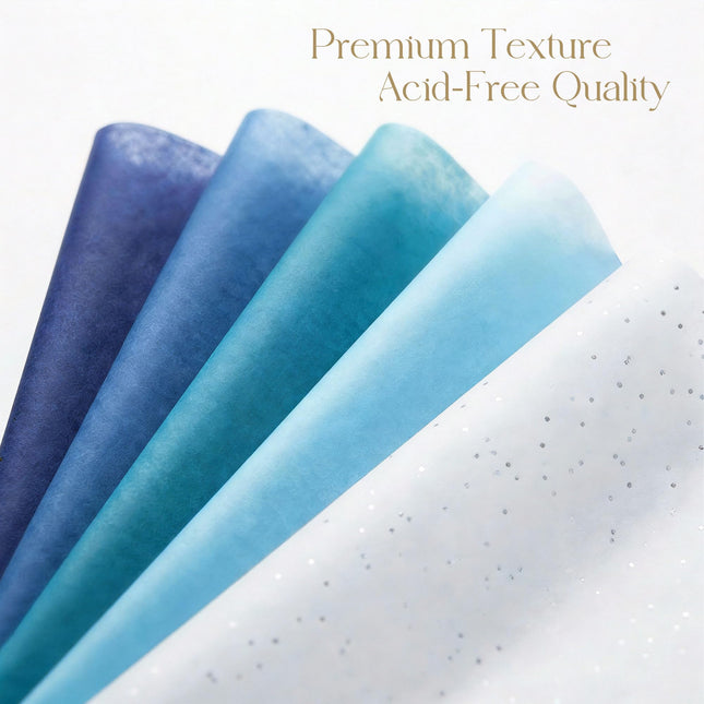 500 Sheets Blue Tissue Paper Bulk, Acid-Free 5 Colors Tissue Paper for Gift Bags Gift Wrap Supplies Bulk for Crafts Party Decorations Art Projects, 20x14 Inch