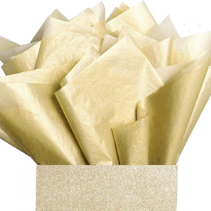 UNIQOOO 40 Sheets Premium Metallic Gold Tissue Gift Wrap Paper Bulk - Perfect Gold Tissue Paper for Gift Bags, Wedding, Party and DIY Crafts - Recyclable Gift Wrapping Accessory, 20X 26
