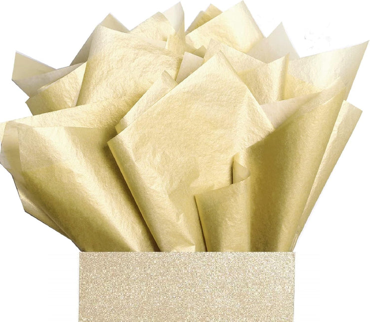 UNIQOOO 40 Sheets Premium Metallic Gold Tissue Gift Wrap Paper Bulk - Perfect Gold Tissue Paper for Gift Bags, Wedding, Party and DIY Crafts - Recyclable Gift Wrapping Accessory, 20X 26