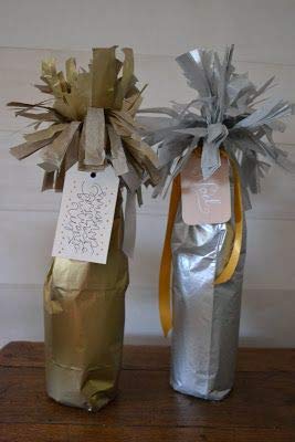 UNIQOOO 60 Sheets Metallic Gold Silver Gift Tissue Paper Set, 20X26 in, Recyclable Durable for Gift Bag Box Gift Wrapping DIY Craft, Wedding Birthday Party Favor Decor, Shredded Filler