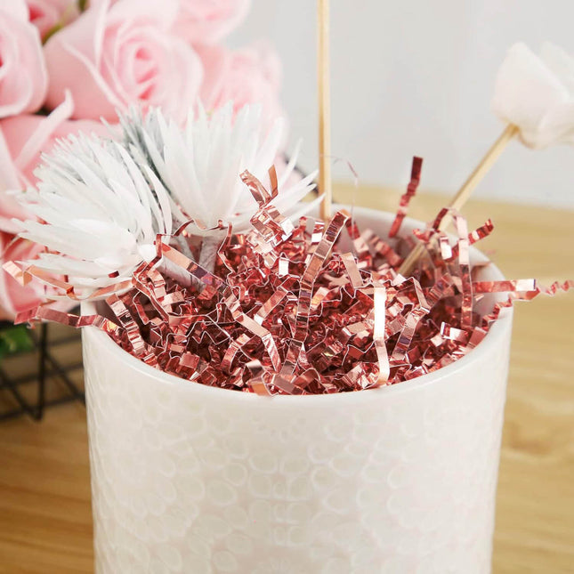 Posh Paper Crinkle Cut Paper, Crinkle Shredded Paper, Rose Gold